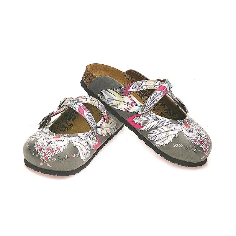 Gray Wild Free Owl Cross-Strap Clogs WCAL133