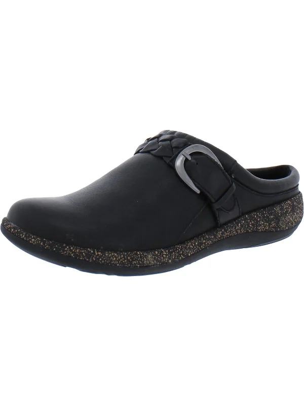 Libby Womens Leather Slip On Clogs