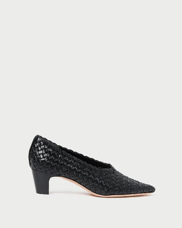 Maeve Black Woven Pump