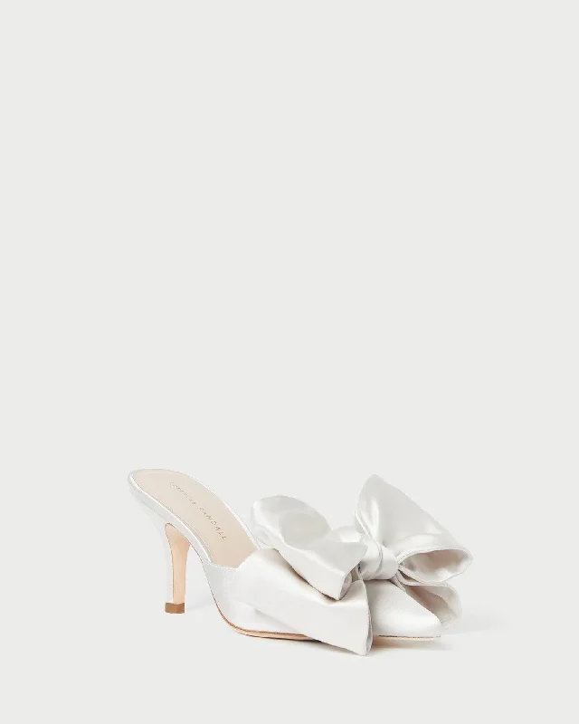 Margot Cream Satin Bow Mule