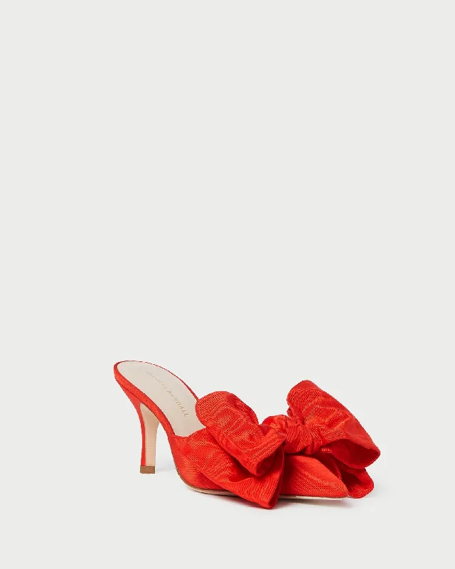 Margot Red Moiré Bow Mule