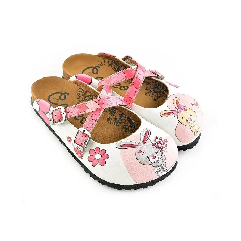 Pink Love Bunnies Clogs WCAL137