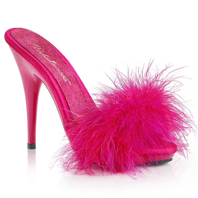 Hot Pink Satin-Marabou Fur/Hot Pink