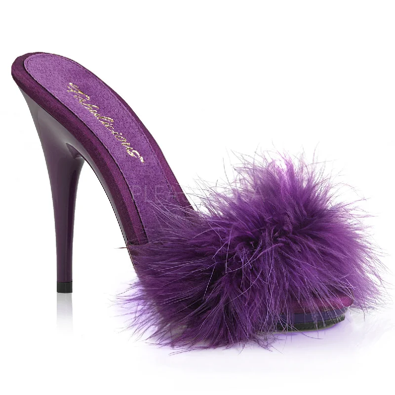 Purple Satin-Marabou Fur/Purple