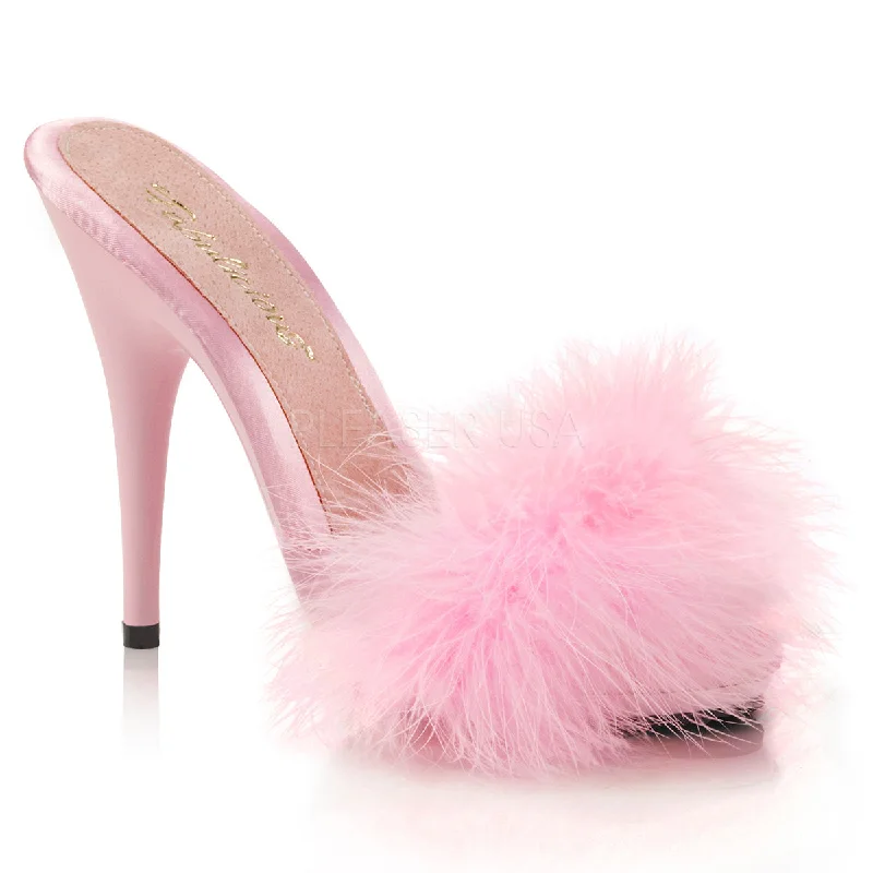 Baby Pink Satin-Marabou Fur/Baby Pink