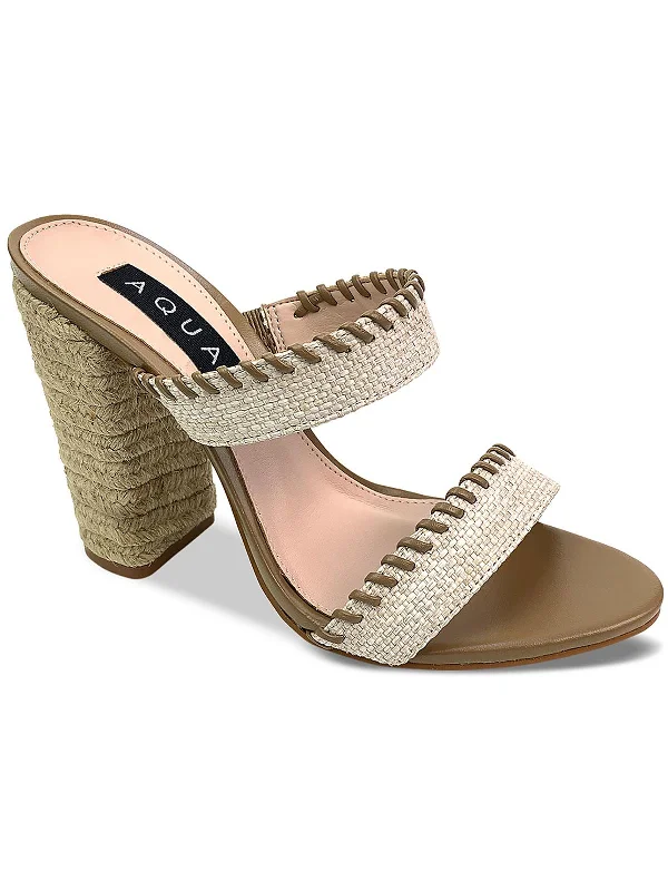 Woven  Womens Mules Casual Block Heels